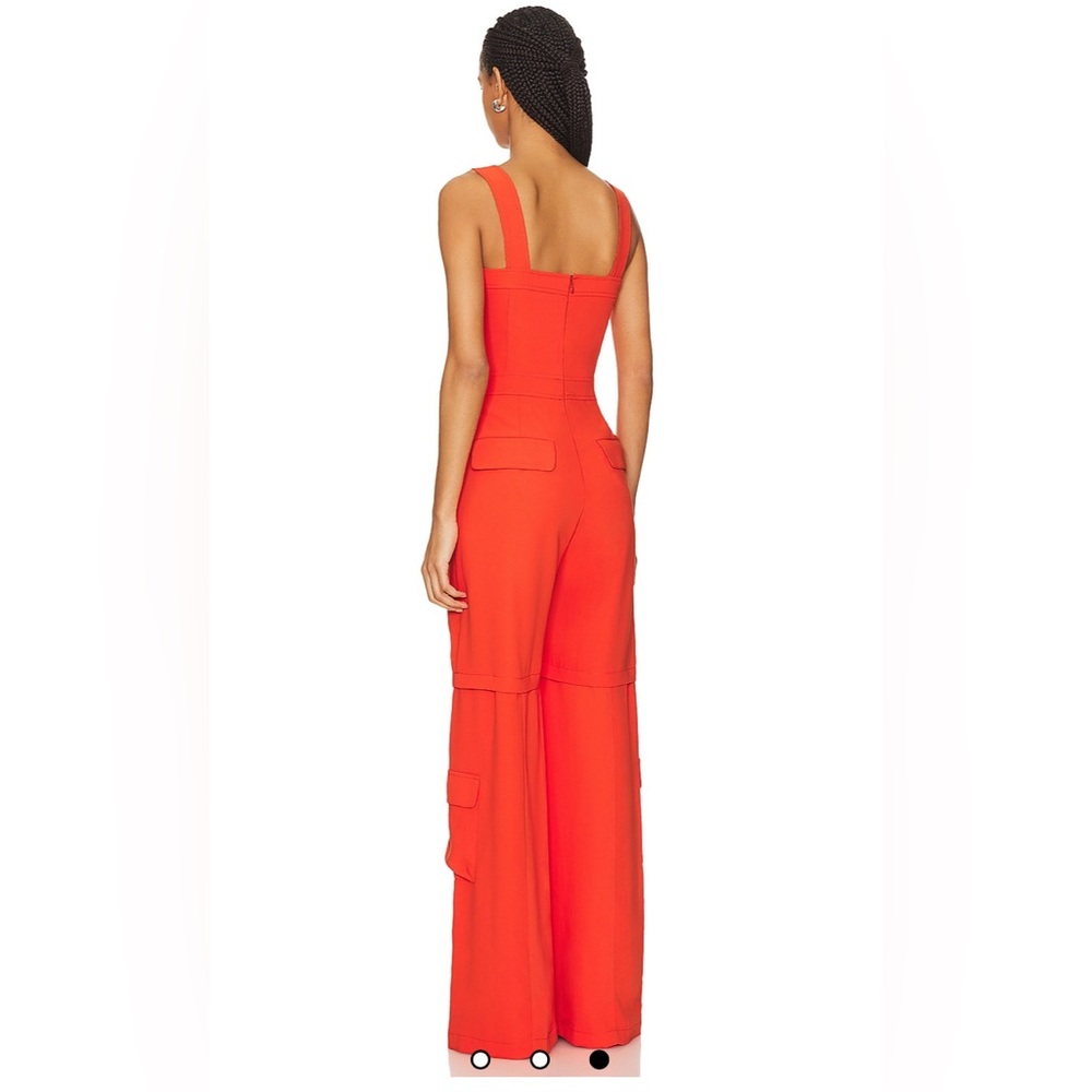 🆕 Amanda Uprichard Bold Orange Fiona Jumpsuit - Picture 2 of 6